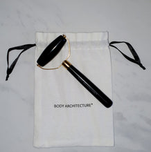Load image into Gallery viewer, Obsidian Bian Stone Face Facial Roller Spa Massage Wellness Tool