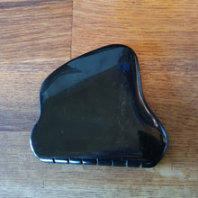 Load image into Gallery viewer, Unique A Grade Dark Green Canadian Nephrite Jade Guasha Gua Sha Massage Stone Wellness Tool with smooth tooth curl!