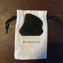 Load image into Gallery viewer, Unique Handmade Dark Green Canadian Nephrite Jade Guasha Gua Sha Massage Stone Wellness Tool