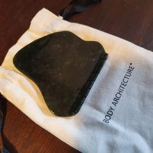 Load image into Gallery viewer, Unique Handmade Dark Green Canadian Nephrite Jade Guasha Gua Sha Massage Stone Wellness Tool