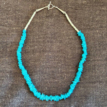 Load image into Gallery viewer, Sterling silver Sleeping Beauty turquoise natural robin's egg sky blue genuine mother of pearl bead necklace stunning unique handmade boho