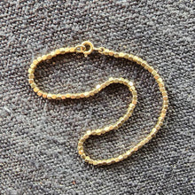 Load image into Gallery viewer, Solid 18k Yellow Gold Cube Bead Bracelet Rounded Box Chain Stacking Bangle Boho Dainty Handcrafted Unique Sparkly Beachy Layering Stacking