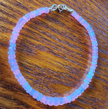 Load image into Gallery viewer, Solid 14k Yellow Gold & Glowing Pink Opal Bracelet Lots of Fire 4-5mm AAA Faceted Rondelle Spring Clasp Bangle Sunset Boho Beachy Handmade