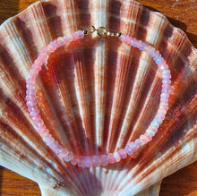 Load image into Gallery viewer, Solid 14k Yellow Gold & Glowing Pink Opal Bracelet Lots of Fire 4-5mm AAA Faceted Rondelle Spring Clasp Bangle Sunset Boho Beachy Handmade