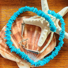 Load image into Gallery viewer, Sterling silver Sleeping Beauty turquoise natural robin's egg sky blue genuine mother of pearl bead necklace stunning unique handmade boho