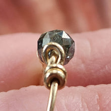 Load image into Gallery viewer, 10k Solid Yellow Gold Raw 1 ct + Blue Diamond Unique Stackable Faceted Round Bead Wire Line Engagement or Right Hand Ring 8.5 Stacking