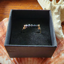 Load image into Gallery viewer, 10k Solid Yellow Gold Black Natural Spinel Faceted Rondell Bead Wire Work Line Ring sz 10 Stacking Spinner Fidget Boho Beach Unique Handmade
