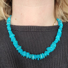 Load image into Gallery viewer, Sterling silver Sleeping Beauty turquoise natural robin's egg sky blue genuine mother of pearl bead necklace stunning unique handmade boho