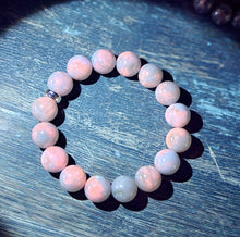 Load image into Gallery viewer, Bracelet Sterling Silver Rondelle & UV Reactive Hackmanite Smooth Round Beads 11-12mm Bangle 6.25" Stretch Stacking Boho Beach Stack