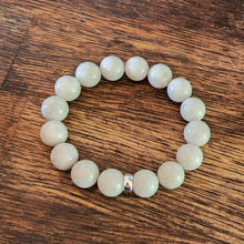 Load image into Gallery viewer, Bracelet Sterling Silver Rondelle & UV Reactive Hackmanite Smooth Round Beads 11-12mm Bangle 6.25" Stretch Stacking Boho Beach Stack